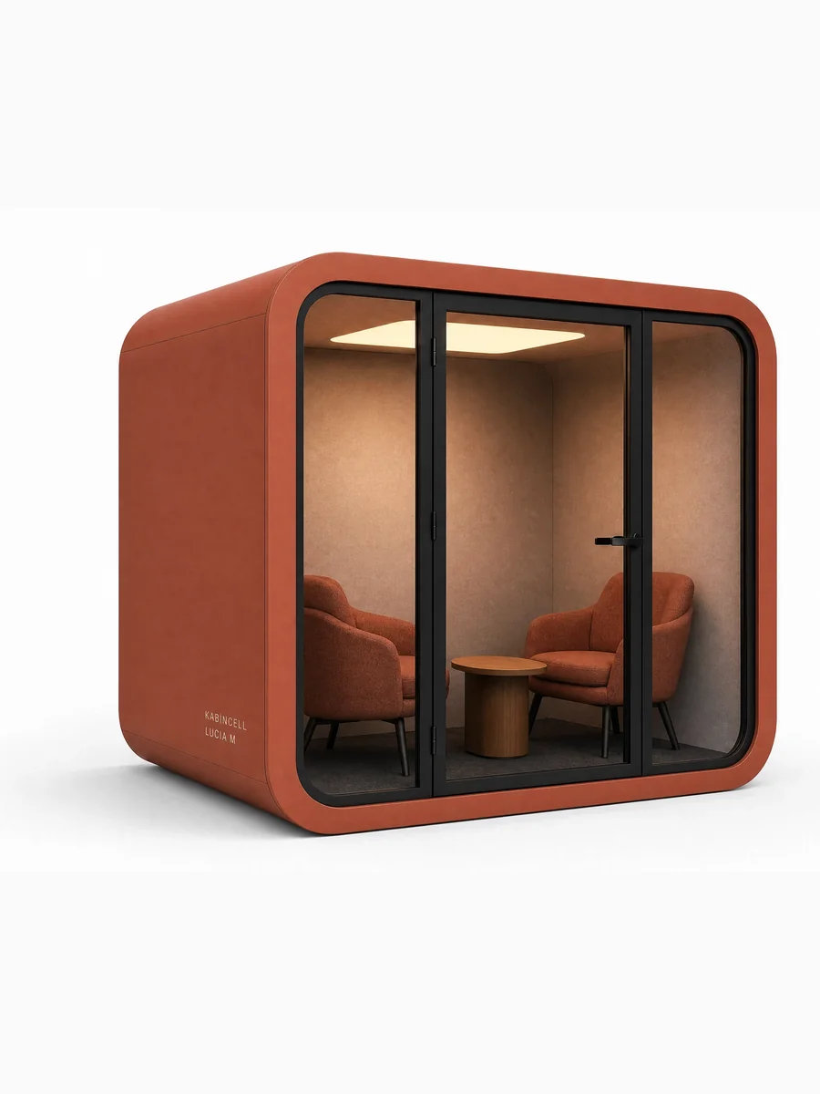 Lucia M — Terracotta renk, lounge oturma düzeni, teknik görünüm